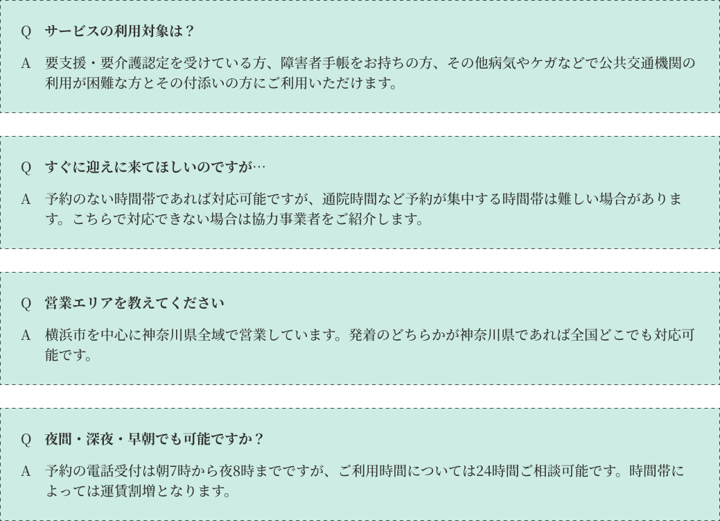 ご予約に関するfaq